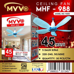 Kipas Angin Gantung 5 Baling 45 Watt Myvo Murah MJ Elektric