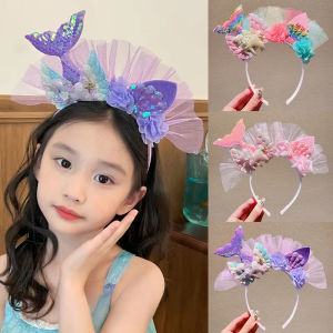 【GUGU-W】จัดส่งจากกรุงเทพ ที่คาดผม ที่มีสีสัน เลื่อม หางนางเงือก เปลือกหอย ผ้ากอซ พร็อพถ่ายรูป ปาร์ตี้วันเกิด สําหรับเด็ก