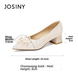 Josiny | Comfortable Champagne Wedding High Heels