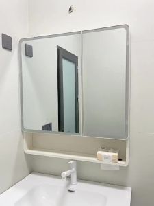 Mirror Cabinet Bathroom Mirror With Led Light Wall Bathroom Mirror With Led Light Toilet Mirror Cabinet LED Bathroom Mirrors For Bathroom Toilet Vanity Cabinet Upgraded Cream Wind Rounded Corners 镜子化妆