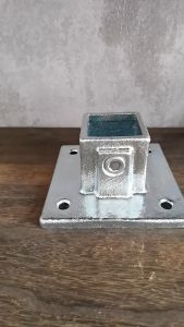 AMAZO ข้อต่อเหล็กกล่อง ข้อต่อฐานเสา กัลวาไนซ์ เหล็กกล่องขนาด1.5x1.5 นิ้ว/42x42mm งานโครงสร้าง DIY