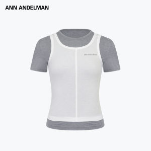 ANN ANDELMAN | Color Block Design Knit Faux Layered T-Shirt