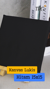 TRG Stretched Art Black Canvas Board 15x15 cm Watercolor Artist Acrylic Paint - Kanvas Hitam Media Lukis Cat Air Akrilik Minyak Poster Siap Melukis Ukuran 15 x 15 TRG