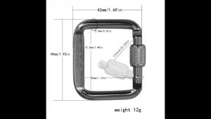 1PC Durable Square Carabiner Outdoor Camping Hiking Keychain Snap Clip Hook Kettle Buckle Carabiner Outdoor Sports Accessories