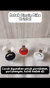 Kotak Cincin Mika Cristal Transparan & Wadah Perhiasan Emas