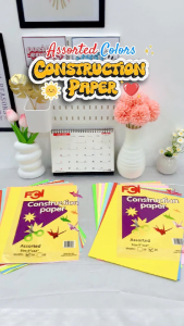 FCI Construction Paper 9x12inches Size Assorted Colors in sheets sold in packs Double Sided Color for School Office and Decoration Use