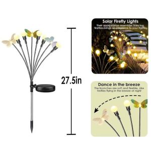 Solar Firefly Light Outdoor Solar Butterfly Lighting Waterproof Garden Decoration Landscape Solar Light for Outdoor Gardening