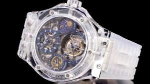 HAOFA 2102 CRYSTAL CASE SKELETON GMT TOURBILLON WATCH