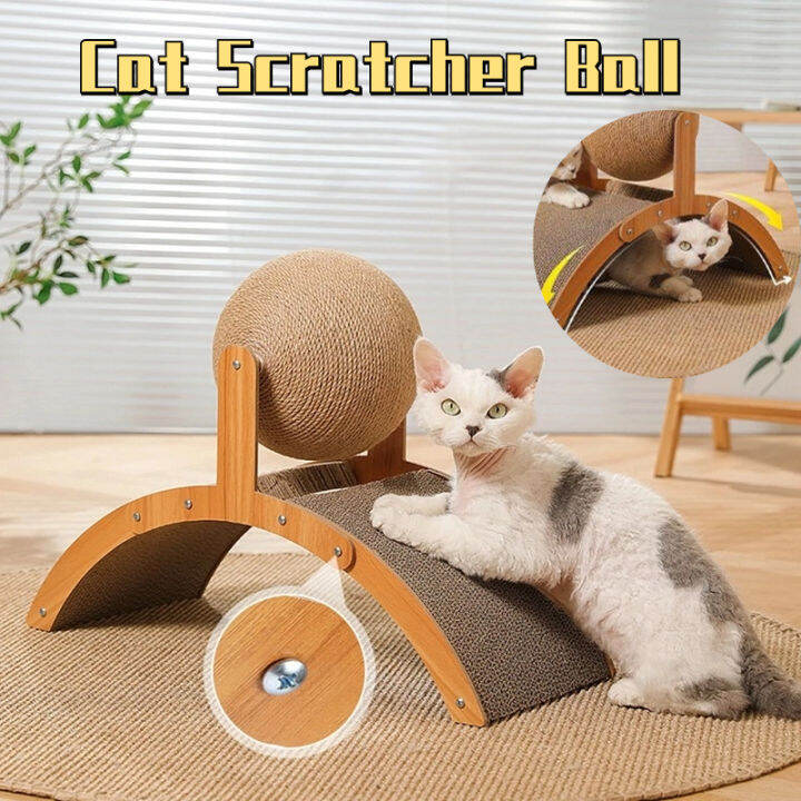 2 in 1 Vertical Cat Grabbing Board Rotating Sisal Rope Cat Grabbing ...