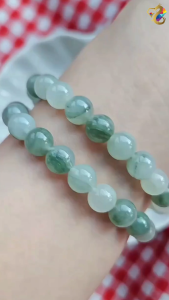 Premium Grade Natural Sky Mountain Jade Bracelet (Single / 3 Rounds)