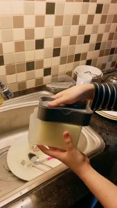 DISPENSER SABUN CUCI PIRING TEMPAT SABUN BUSA SPONGE Gratis Sponge Cuci Piring