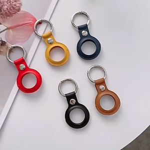 TRIPLEDI Case For AirTag Shockproof PU Leather TD4701 Cover Keychain Protective GPS Tracker Location Anti Lost
