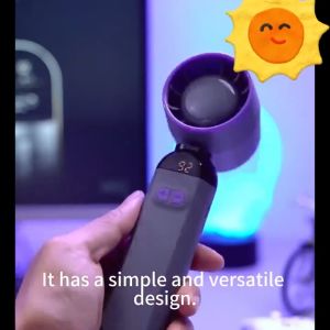 การชาร์จ USB พัดลมแบบพกพา พัดลมมือถือ พัดลมเทอร์โบ Turbo fan พัดลมพกพา ไม่มีใบมีด mini fan จอแสดงผล LED ปรับความเร็วได้ พัดลมมือถือพับได้