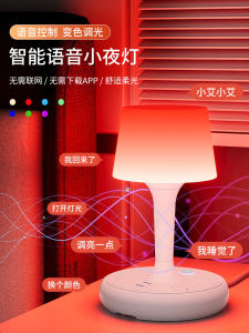 Đèn Bàn Đêm Thông Minh Kiểm Soát Bằng Giọng Nói Đèn Ngủ Phòng Lãng Mạn Đèn Bàn Đầu Giường USB Có Tách Điện Thoại Di Động