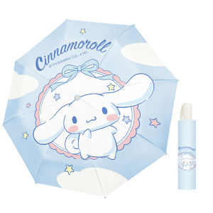 Cute Sanrio Cartoon Automatic Folding Umbrella Three Fold Compact Portable Black Glue Sun Rain Dual Purpose Epise Dog Design