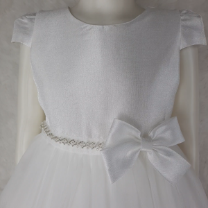 Big Joy Girls First Communion Gown Wynn with Ribbon with Crystal White For Ages 3 to 8 years Old 564290