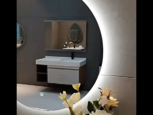 TDB กระจกห้องน้ำ LED 3 สี ทรงกลม50cm! ไฟถ่ายทอด สว่าง+Touch Control กระจกแต่งหน้า ภาพคมชัด แถบไฟสว่างจัด