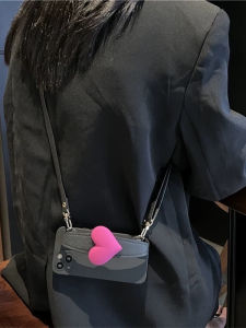 High-End Pink Heart Bracelet Compatible Vivo X200S X300Pro X100 X90 Y500 S30 Protective Phone Case Women Full Cover Crossbody