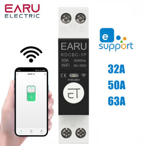 1P+N Din Rail WIFI Circuit Breaker Smart Timer Switch Relay Remote Control By eWeLink Smart Home Compatible With Alexa Google