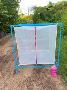 กรงเลี้ยงตั๊กแตน โค้ง+ พร้อมมุ้ง ขนาด กว้าง 1 เมตร ยาว1 เมตร สูง 1 เมตร ผ้ามุ้งขาว32 ตา ทนทาน อายุการใช้งาน 3-4 ปี ราคา