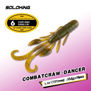 Soloking UV Mềm Mồi Nhân Tạo 10Cm Đàn Hồi Cao Bò Tôm Dụ Cho Câu Cá Bass Và Pike Bộ 6 Bộ Đại Dương Sông Hồ