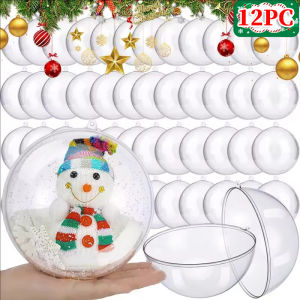 12/6 ชิ้น DIY ลูกบอลกลวง สำหรับต้นคริสต์มาส / ลูกบอลพลาสติกใสสำหรับตกแต่ง / ลูกบอลกลวงคริสต์มาสสำหรับแขวน / กล่องของขวัญตกแต่งต้นคริสต์มาสแบบเปิดได้ สำหรับงานแต่งงาน