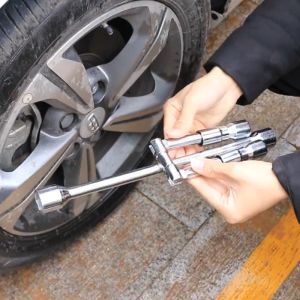 Folding Lug Wrench Car Wheel Repair Tool Change Nut Tire Foldable Cross Rim Spanner Spanar Buka Tayar