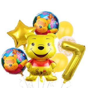 Winnie the Pooh Birthday Party Balloon Package Aluminum Foil Balloons Childs First Year Celebration Decoration Assorted Sizes