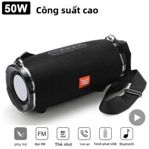 Loa Bluetooth Di Động TG187 50W Radio FM Không Dây Loa Siêu Trầm Công Suất Cao Chống Nước Hộp Âm Thanh Bằng Nhựa Hỗ Trợ AUX Và USB