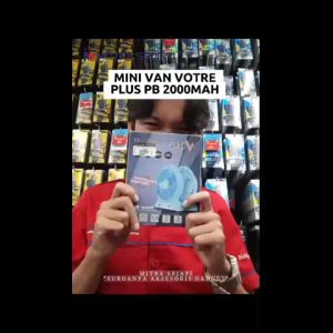 Mitra Sejati Mini Fan Votre +Powerbank 2000mAh Kipas Angin Mini dengan Powerbank