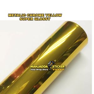 STIKER SKOTLET WRAPPING MOTOR METALIC CHROME GLOSSY PANJANG 5 METER