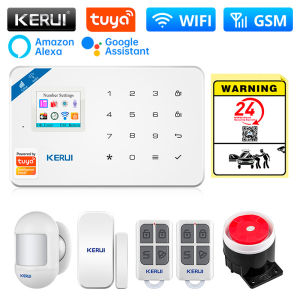 KERUI | KERUI 2G WIFI GSM Alarm Security System W181 Wireless Home Alarm Tuya Smart Burglar Alarm for House Protection Motion Sensor