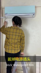 Foldable Wall Protection Air Conditioner Cover PVC Waterproof Reusable Cleaning Cover for 1-3P Units