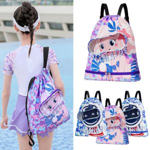 Cute Beach Backpack Swimming Bag Outdoors Children Swimming Bag Boys Girls Beach Pool Swimming Wet And Dry Backpack
