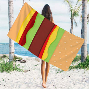 Burger Layer Beach Towels Ultra Lightweight Quick Drying Super Absorbent Summer Essential Fast-Drying Towel for Beach