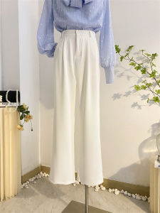 Slim Fit Wide Leg Pants Womens Spring Summer High Waist Straight Cut Loose Drapey Floor Length Pants Slimming Versatile Casual West Pants