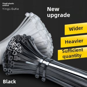 Yingli Ribbon Black Full Width and Thickness Self-Locking Nylon 4x200 Industrial Pull Strip Large Strong Ratchet Tie down