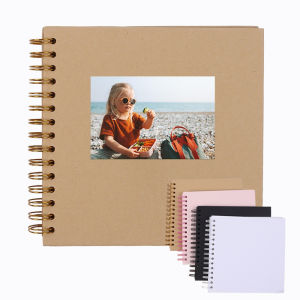 8 Inch Scrapbook Album 40 Pages Hardcover Kraft Paper Photo Album Scrap Book Memory Book for Famliy Wedding Anniversary Travel