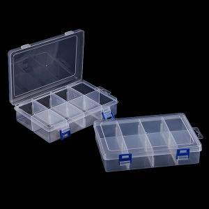 ** * Multifunctional Tool Case 20*13.5*4.5cm Large 8 Grids Plastic Storage Box Screw Electronic Component Transparent Organizer