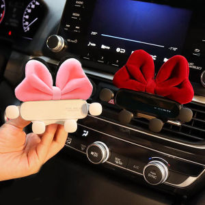 Cute Butterfly Knot Car Phone Holder Air Vent Clip Universal Navigation Gravity Bar Support Shockproof ABS Material Car Accessories