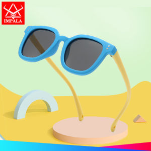 IMPALA 2025 Thời Trang Trẻ Em Kính mát phân cực Cho Nam Nữ 2-8 Năm Tuổi Uv400 Ống Kính chống chói Khối Ánh Nắng Mặt Trời Đàn Hồi Gọng silicon Với Phân Cực card thử nghiệm Pg1018w