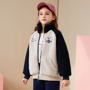 HelloKitty Girls Fleece-Lined Thick Cotton Jacket Autumn Winter Style Childrens Winter Clothes Casual Long Sleeve Zipper Closure