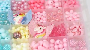 Children Mix Color Spacer Bead Sets Kids DIY Craft Accessories Jewelry Making Beads Kits Handmade Making Bracelet Necklace Toys for Girls