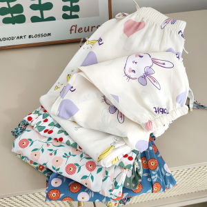 Girls Anti-Mosquito Pants Summer Thin Cotton Casual Trousers Childrens Artificial Cotton Western Style Cute Bloomers Air Conditioning Pants