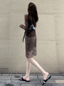 SHANGSHA | Autumn Brown Relaxed Stylish Dress Set