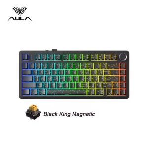 AULA | AULA F75HE Mechanical Keyboard Magnetic Switch 75% 80 Keycaps 8K Polling Rate Tri-mode RGB Hot Swap F75 Wireless Gaming Keyboard