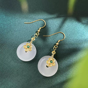 Retro Chinese Style Peace Buckle Earrings Womens New Fashion Elegant Ear Jewelry Lightweight Luxury Sensation Ear Decor