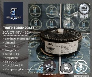 trafo toroid donat 20A CT 45V - 32V murni