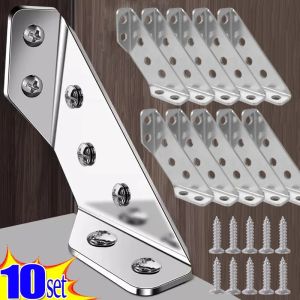 30Set Stainless Steel Corner Brackets / Furniture Angle Shelf Connector / Cabinet Support / Fixing Frame Corner Brace with Screw