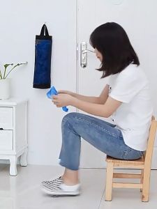 Blumey ที่เก็บถุงพลาสติก แบบตะข่ายแขวนผนัง garbage bag storage